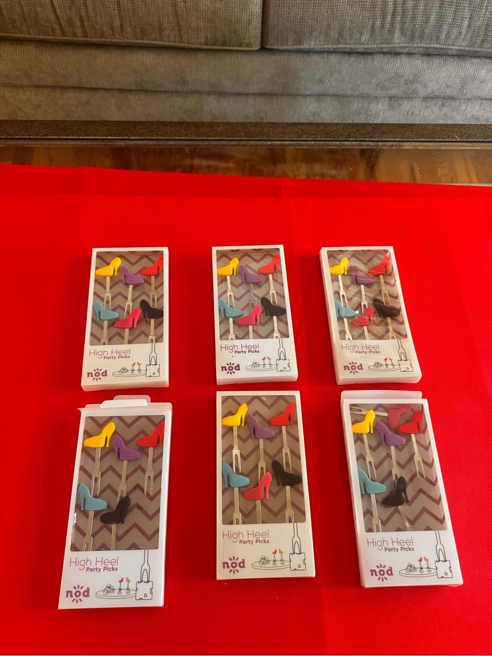 Set of 6 high heel party picks